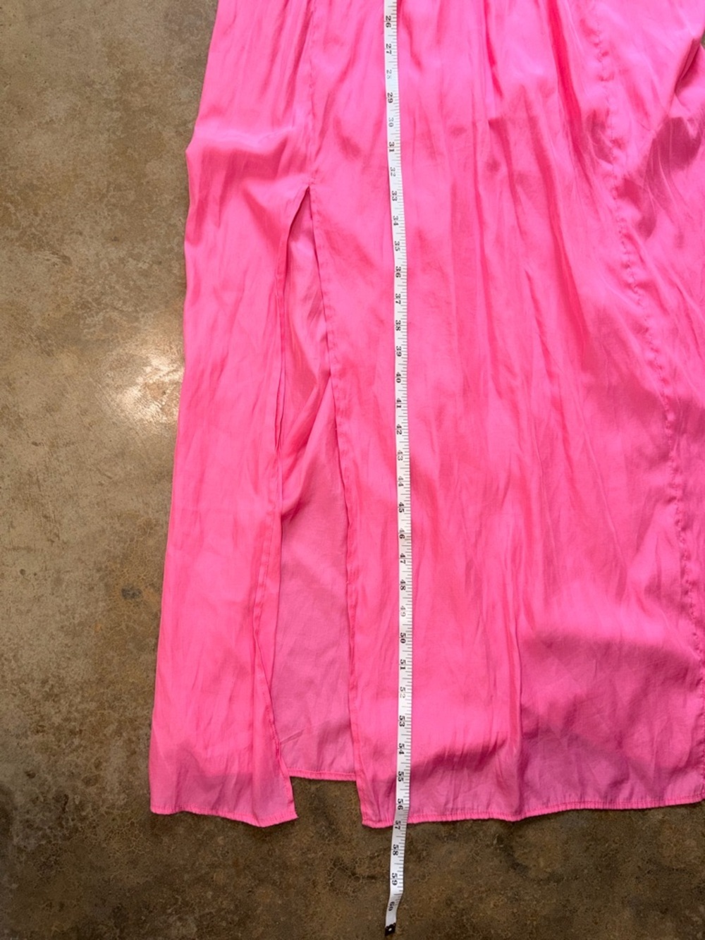 Lioness Hot Pink Maxi Dress Size 10 Plunge Neck Slit Vacation Dress - Picture 5 of 12